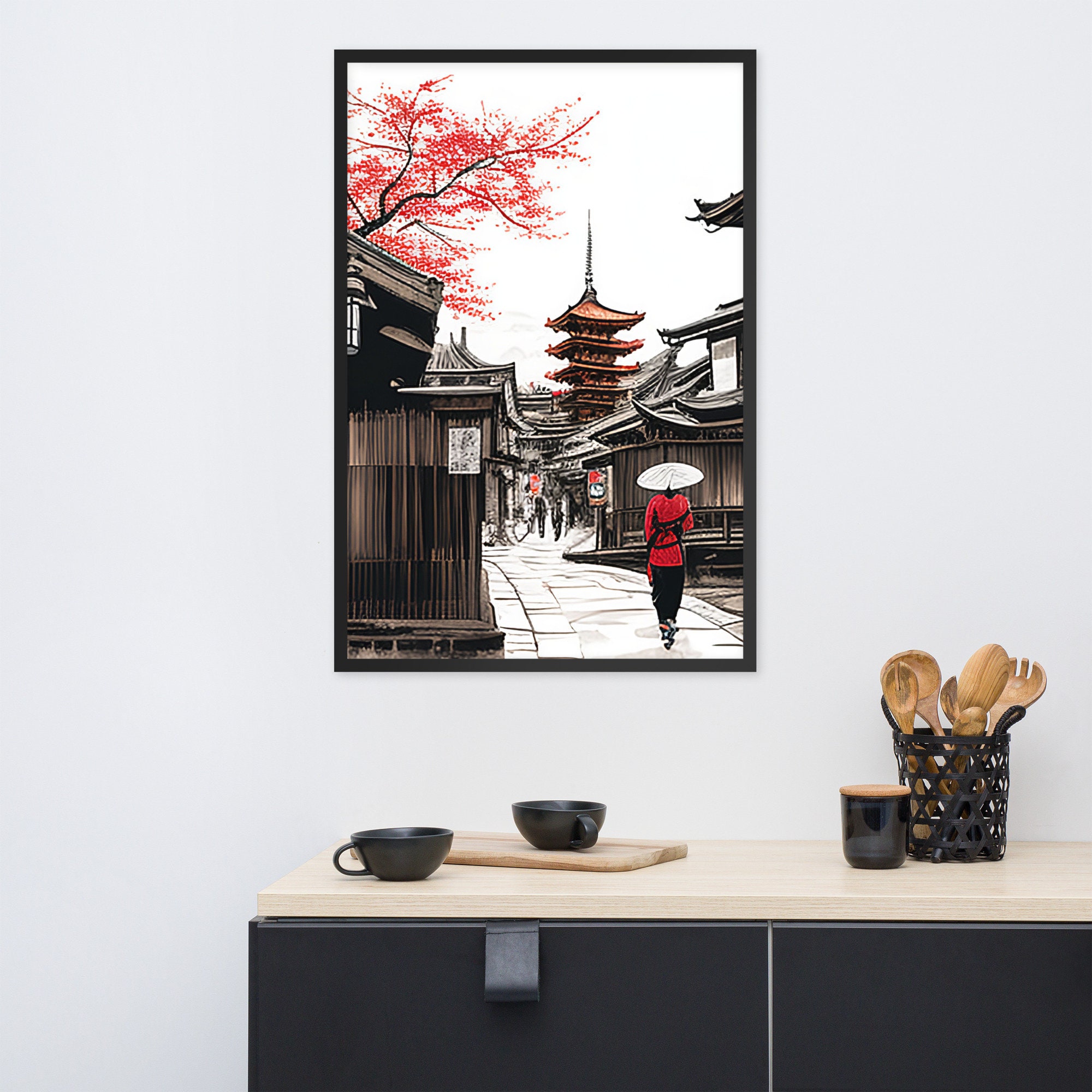 Geisha Kyoto Temple Japanese Digital Print Japanese Wall Art Japanese ...