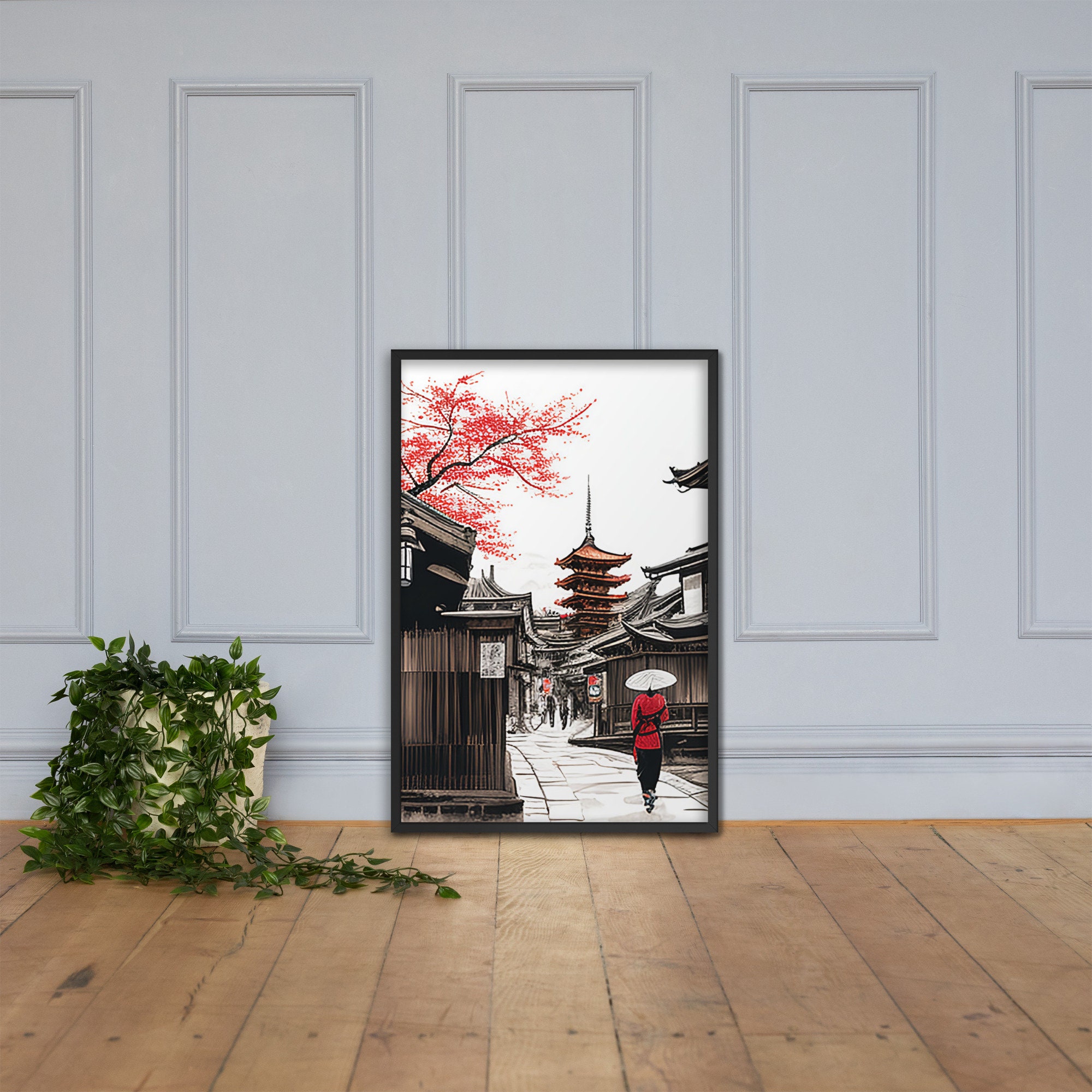 Geisha Kyoto Temple Japanese Digital Print Japanese Wall Art Japanese ...
