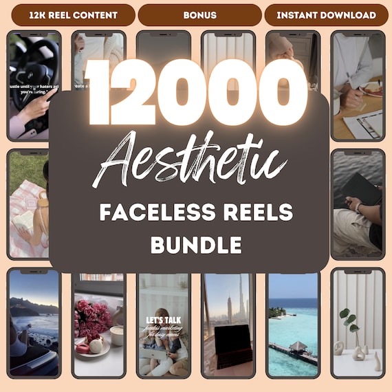 12000+ Faceless Reels Bundle, Canva Editable (MRR/PLR)