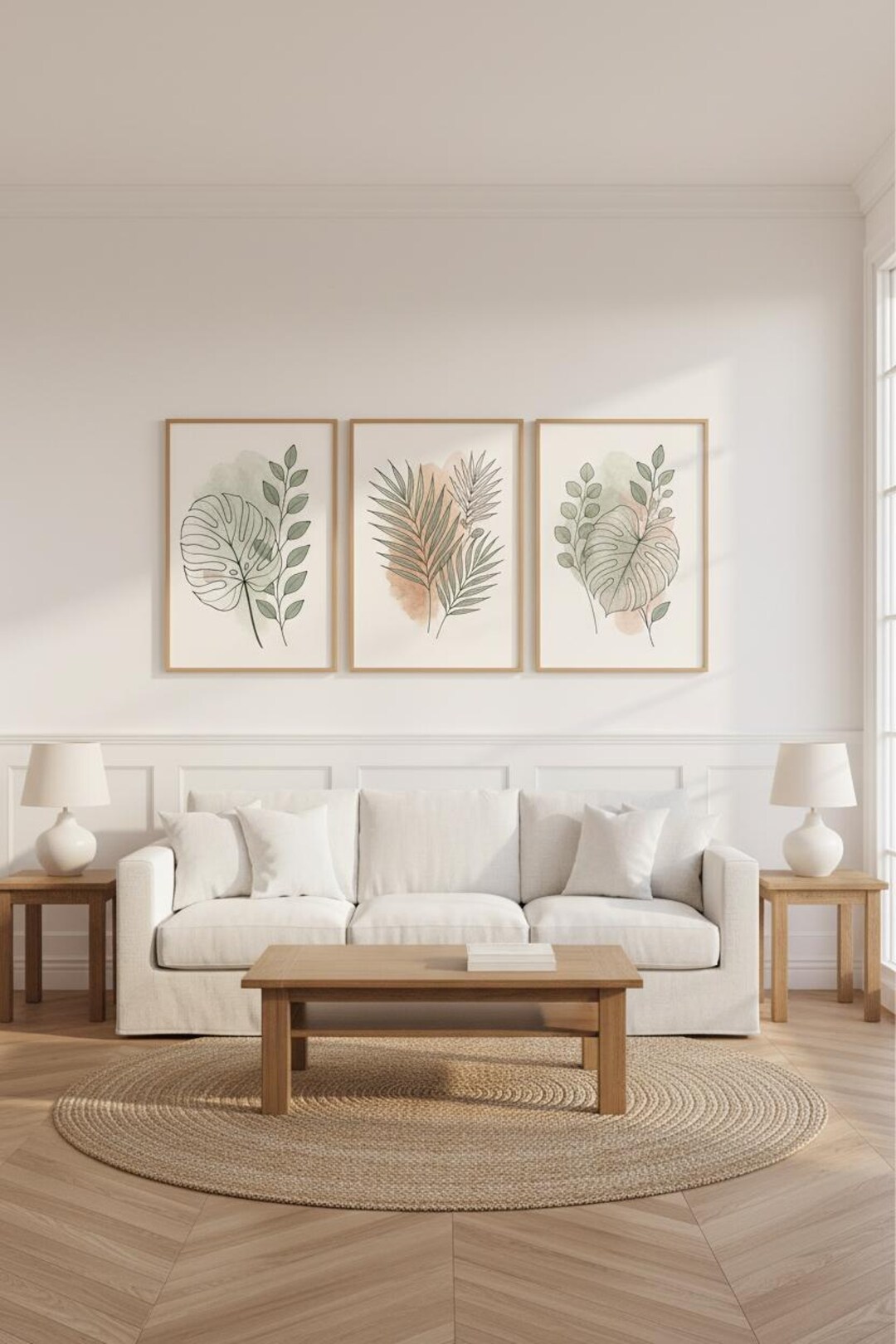 Minimalist Botanical Line Art Print Set | Modern Plant Wall Art ...