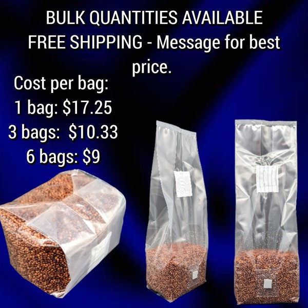 Bulk Sterilized Grain Spawn Bags. 3 lbs each with injection port. Milo (Sorghum)