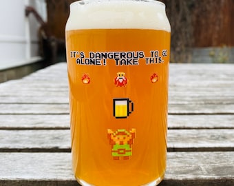 Zelda Link Beer Glass: 16oz Nintendo Collectible Cup for gamers birthday gift