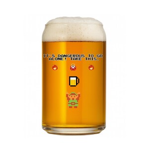 Zelda Link Beer Glass: 16oz Nintendo Collectible Cup for gamers birthday gift image 2