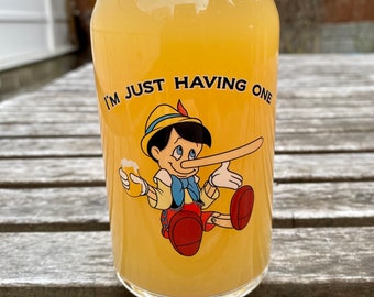Pinocchio 16oz drinking glass collectible craft beer glassware cup disney by TIPPLEGLASS