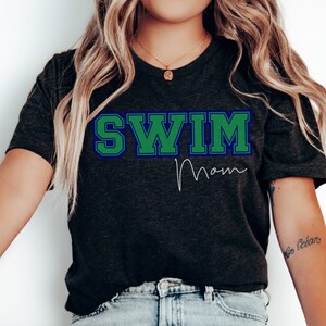 Swim mom shirt, swim mom life tshirt team colors personalized Swim gift for mom Swim team t shirt custom swim mom swimmer name shirt