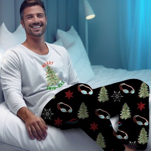 Swim Friends, Swim Coach Gift, Team Christmas Swim Gifts, Swimmer Gift, Swim Mom Christmas Pajama for Swim Meet Merry Swim-Mas, Swim Gifts