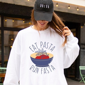 Eat Pasta Run Fasta Track and Field Shirt Marathon Cross Country Noodles Pasta Shirt Funny Running Shirt for Runners Gift for Runner Shirt