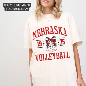 Nebraska Volleyball Shirt Volleyball Game Day Shirt Volleyball Bow Volleyball Coach Gift Senior Night Volleyball Dad Volleyball Mom Shirt