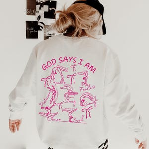 God Says I Am Coquette In My Gymnastics Era Christian Gymnast Gift Crewneck Sweatshirt Eat Sleep Gymnastics Repeat Gymnastic Vault Shirt