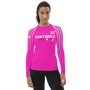 Volleyball Team Jersey October we wear pink breast cancer shirt for player or volleyball coach beach volleyball pink out longsleeve