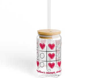 Vaso para beber de San Valentín, 16 oz - Taza con x y o, regalo romántico para ella, vasos con temática de amor, vasos con estampado de corazones, para parejas