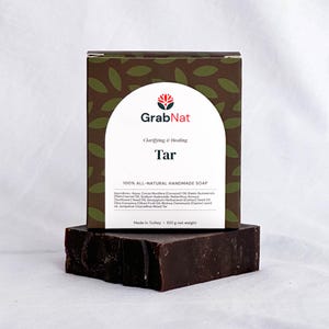 Sapone di catrame fatto a mano: completamente naturale, lavorato a freddo, a base vegetale (100 g)