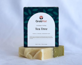 Teebaumseife 100g | Handgefertigtes, kalt verarbeitetes, natürliches, nachhaltiges Reinigungsmittel für Gesicht und Körper