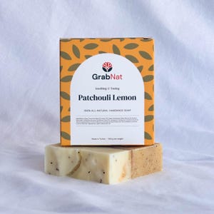 Jabón de pachulí y limón hecho a mano: totalmente natural, procesado en frío