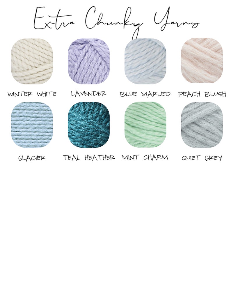 Extra chunky yarn color options for customized name sweater