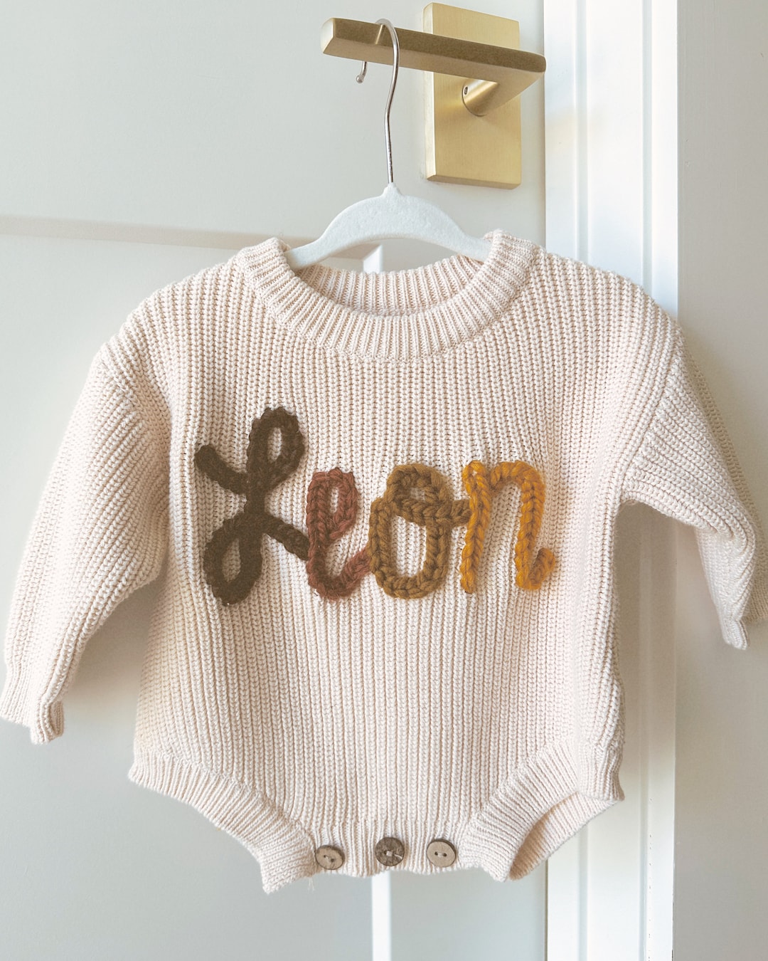 Hand Embroidered Knit Sweater Romper for Baby Boy Hospital Etsy