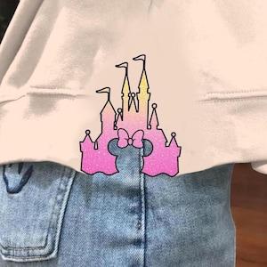 Weihnachten Maschinenstickerei, Weihnachten Stickdatei, Glitzer Side Bow Maus Stickerei, Maus Applikation Sweatshirt Stickerei