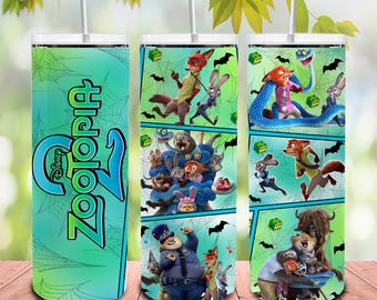 Vaso de 20 oz con dibujos animados (PNG), vaso de película de zorro y conejo (PNG), vacaciones familiares retro, el mejor día de la historia, pareja de dibujos animados a juego, descarga instantánea