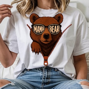 Mama Bear-shirt png, Mama Bear-zonnebrilontwerp, Mama Bear gesneden bestand, mama png, Moederdag png, nieuwe moeder T-shirt, png-bestand digitaal