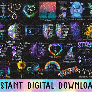 Bundle 42 Suicide Awareness Png, Prevention Suicide Awareness Png, Semicolon Suicidal Prevention Png, Ribbon Suicide Depression Png