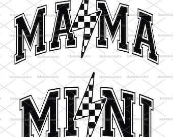 Bundle Mama Mini Lightning Bolt Svg, Mom Lightning Bolt