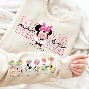 Mamãe Ratinha PNG Personalizada, Mãe Personalizada com Nome do Filho na Manga, Camiseta Combinando Mamãe e Bebê, PNG Combinando Família, Moletom para Nova Mamãe, Viagem em Família