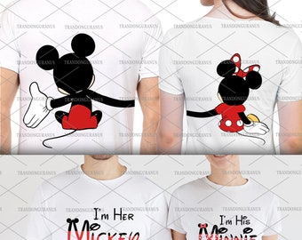 Two-sided His and Her Mouse Valentine Png, Couple Matching Shirt, Magical Kingdom, Valentine's Day Png, Family Vacation Png, Family Trip Png