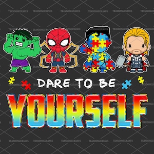 Durf jezelf te zijn Png, Autisme Puzzel Png, Neurodiversiteit Shirt, Super Autisme Png, Held Autisme Awareness Png, Autisme Ondersteuning, 2 april Png