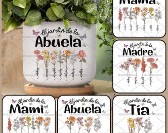 Bundle Custom Grandma's Garden Png, Madre Floral Png, Birth Month Flower Png, Mother's Day Png, Mama's Garden Plant Pot, Watercolor Flowers