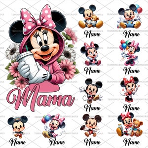 Custom Mama Mouse Png, Mama With Kid Name Shirt, Mouse Sweatshirt, Flower Mama Png, Happy Mother&#39;s Day Png, Mom Mouse Png, Gift For Mom