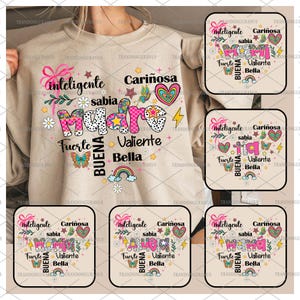 Bundle Madre Png, Spanish Mama Png, Bonne fête des mères, Floral Madre Png, Doodle Png lumineux, Cadeau pour maman, Latina Mom Png, Mama Sweatshirt
