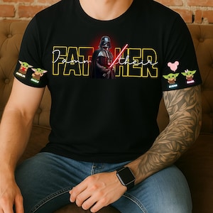 Pai Galáctico Escuro Personalizado PNG, Papai Est com Nome de Criança na Manga PNG, Papai Vilão Espacial PNG, Melhor Pai da Galáxia, Presente de Dia dos Pais