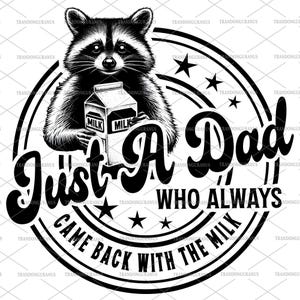 Gewoon een vader die altijd terugkwam met de melk png, grappige vaderdag png, retro wasbeershirt png, vaderdag png, cadeau voor papa png