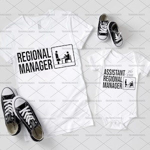 Bundel regiomanager en assistent van de regiomanager Svg, vader en kind bijpassend shirt, gelukkige Vaderdag, papa dochter zoon Svg