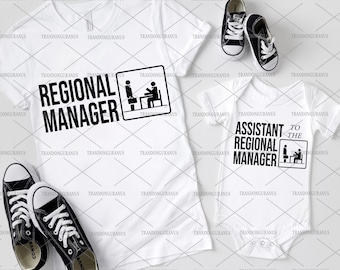 Bundle Regional Manager and Assistant to the Regional Manager Svg, Dad And Kid Matching Shirt, Happy Father's Day, Daddy Daughter Son Svg