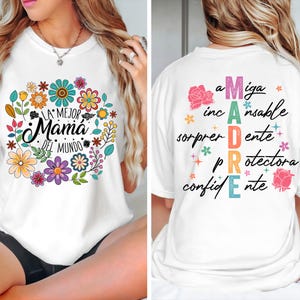 Día de la Madre en español (Png), Diseño floral de mamá (Png), Sublimación retro de madre (Png), Regalo para mamá (Png), Mamá retro (Png), Día de la Madre (Png)