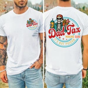 Papa taxe s'assurant que ce n'est pas du poison png, taxe papa squelette png, papa drôle Png, papa humoristique png, fiscalité png, cool papa png, cadeau pour papa