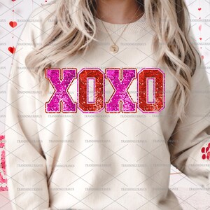 Cuore di San Valentino XOXO colorato PNG, fiocco glitterato Coquette, PNG di San Valentino, pennellata di San Valentino PNG, disegni per San Valentino