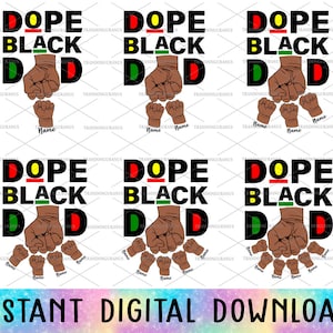 Personalisierte Dope Black Dad svg, Fist Bump Set svg, Papa Hand Fist Bump svg, Vatertag svg, schwarzer Vater, Dad Juniteenth svg, Emanzipation