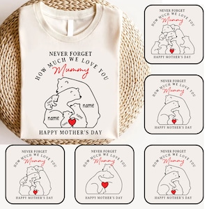 Aangepaste Bear Family Svg, Moederdag Png, Animal Family Home Gift, Retro Mama Bear Svg, moeder en ik Png, moeder Bear Sweatshirt, cadeau voor moeder