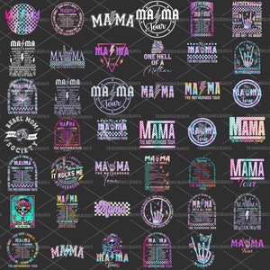Bundle Mama Tour Png, Maternidad divertida Png, Día de la Madre Png, Mamá a cuadros, Regalo de mamá, Algunos días lo rockeo Png, Mamá Lightning Bolt