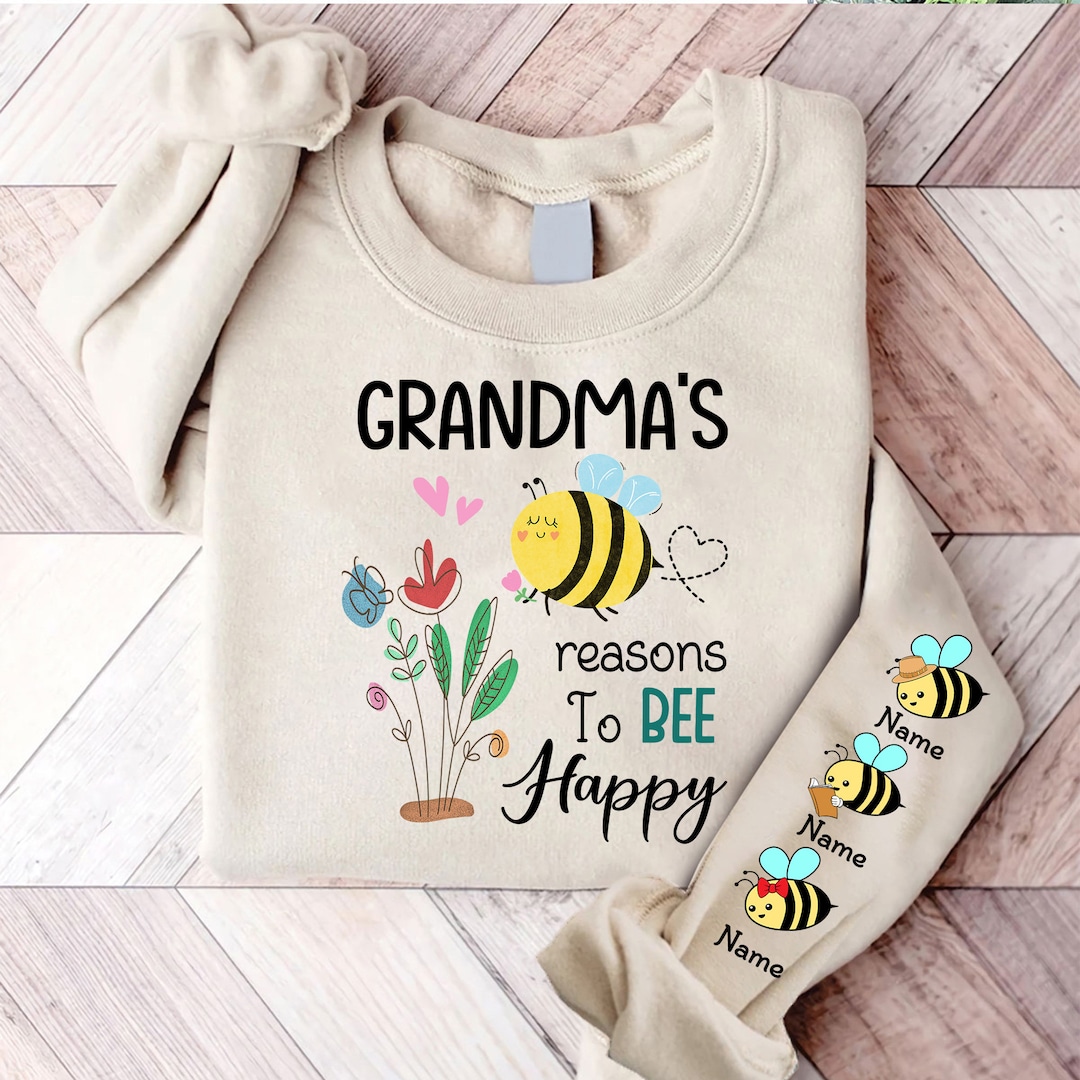 Personalized Grandma’s Reasons To Bee Happy Leather