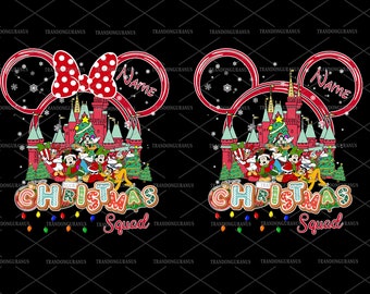 Bundle Custom Christmas Squad Png, Merry Christmas Png, Christmas Vibes, Mouse And Friends Christmas, Xmas Png, Santa Hat, Family Christmas