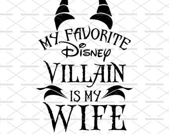 Mi villano favorito es mi esposa (Svg), citas divertidas (Svg), esposa villana, villanos malvados, pandilla de villanos, Halloween retro (Svg), esposo y esposa (Svg)
