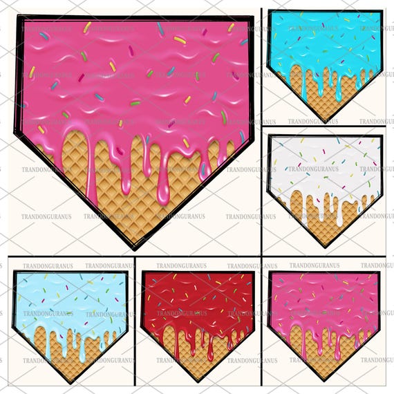Waffle Home Plate Png Bundle, Drip Baseball Plate Png, Baseball Home, Ice Cream Drip Png, Drippy Baseball Icecream Drip, Digital Download