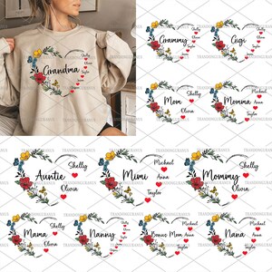 Bundel aangepaste Mama hart met kinderen naam Png, Mama Love Png, hond moeder Valentijn, Happy Mother's Day Png, aangepaste hart Png, oma cadeau