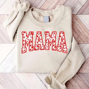 Kokette Bogen Mama Herz Applikation Sweatshirt Stickdatei, Mama Herz Liebe sticken 6 Größen, Liebe XOXO Amor Stickdatei