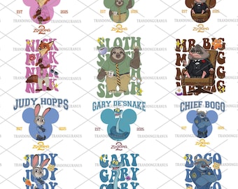 Cartoon Movie Characters Png Bundle, Movie Fox and Bunny Png, Family Matching Shirt, Retro Family Vacay Png, Best Day Ever, Instant Download