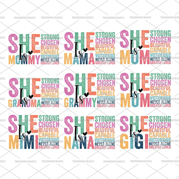 Bundle She Is Mom Svg, Retro Strong Mom Svg, Religious Svg, Mom Life Svg, Bible Verse, Mother's Day Svg, Christian Svg, File For Cricut