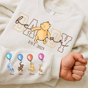 Urso Papai Personalizado PNG, Pai com Nome da Criança na Manga PNG, Pai Personalizado PNG, Presente Personalizado para o Dia dos Pais, Dia dos Pais PNG